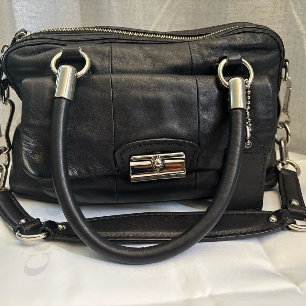 Coach Kristen Black Leather Shoulder Bag